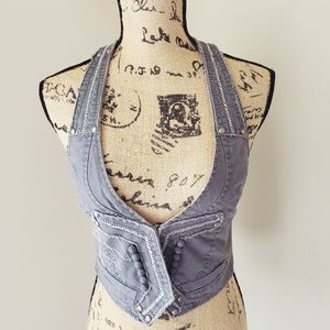 {Miss Me} Cropped Frayed Vest